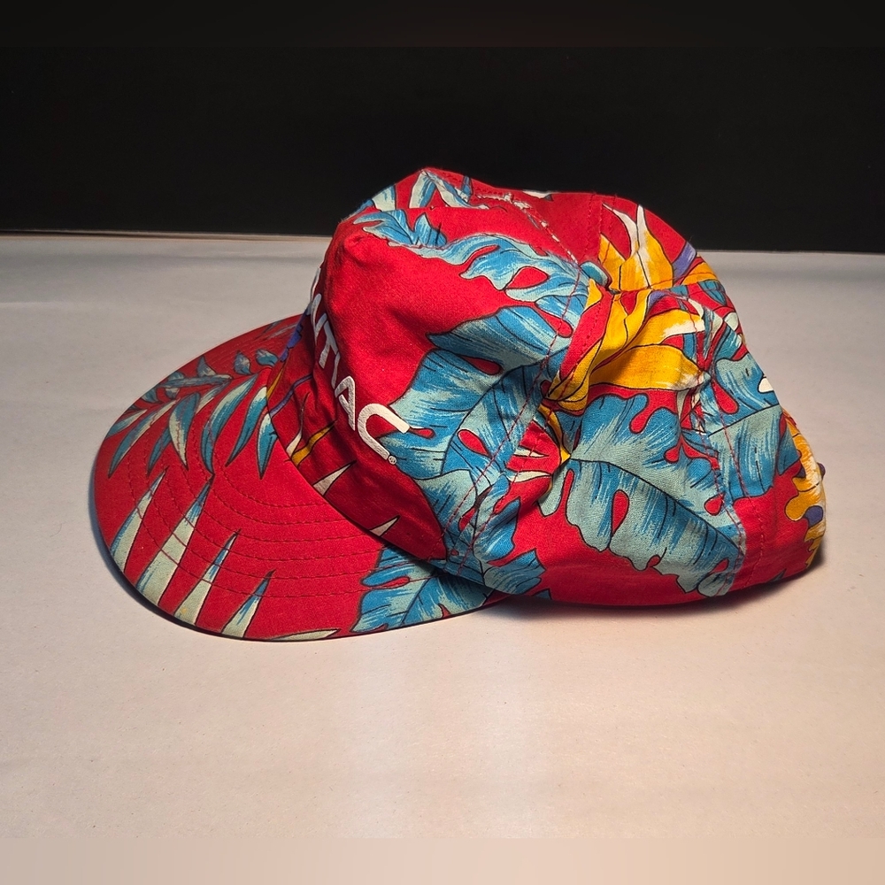 Vintage Pontiac Hat 80s/90s Tropical Jungle Strapback Cap Racing Made In USA - Picture 2 of 8